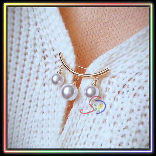 Pearly Cardigan Brooch