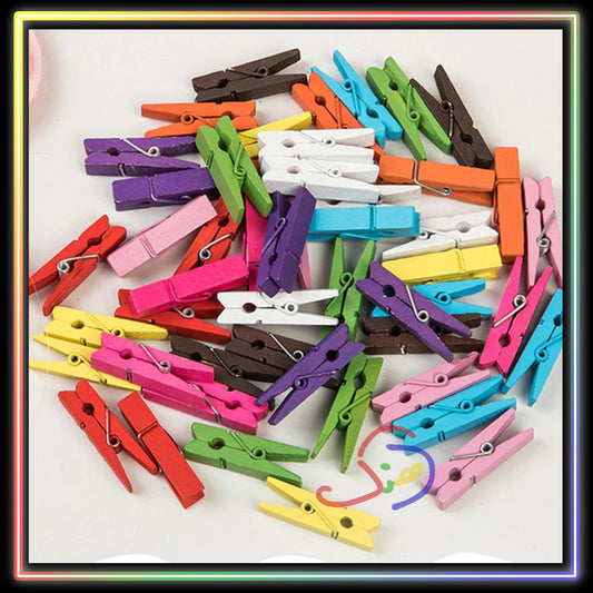 Mini Colorful Wooden Pegs