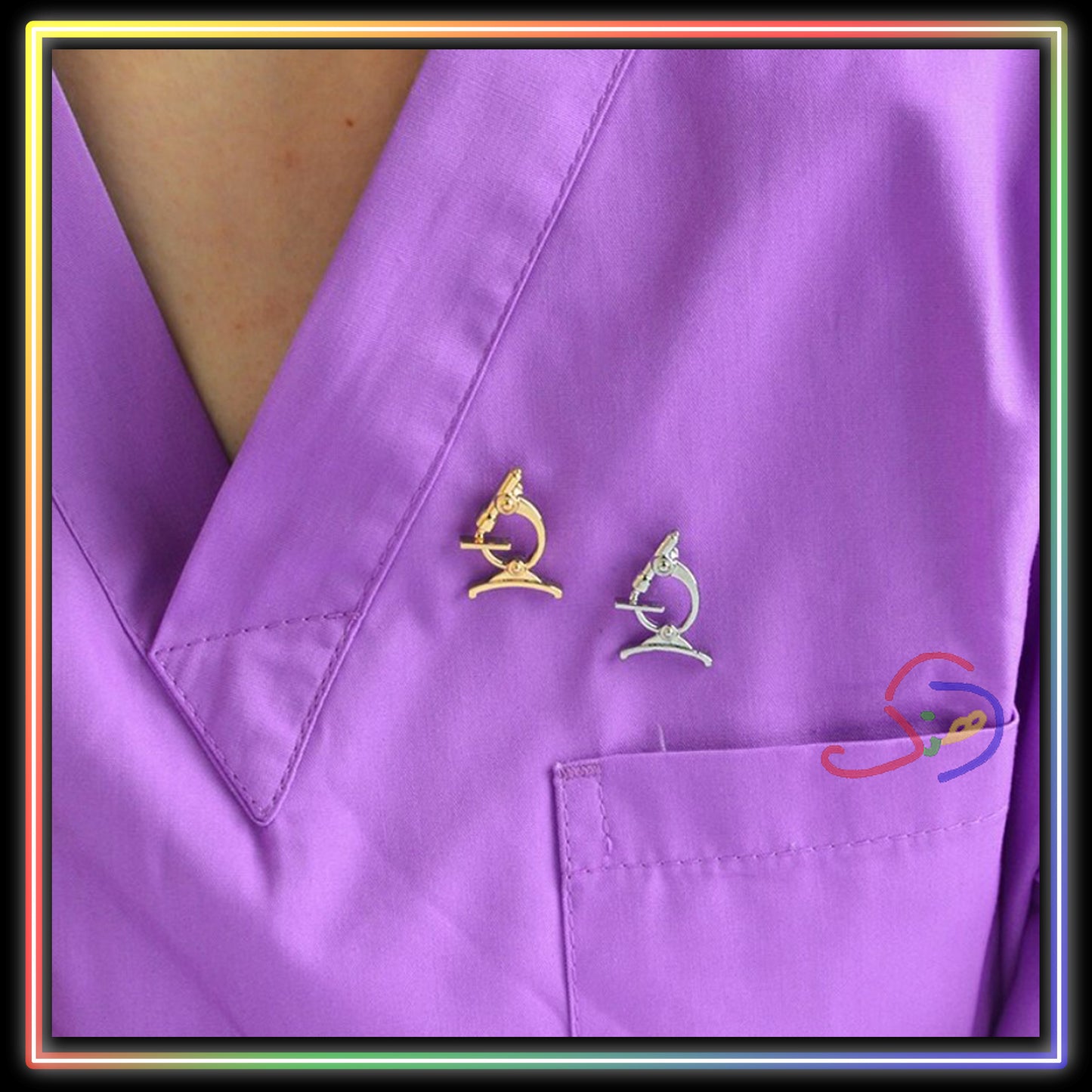 Microscope Brooch