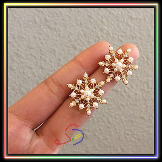 Pearly Snowflake Earrings