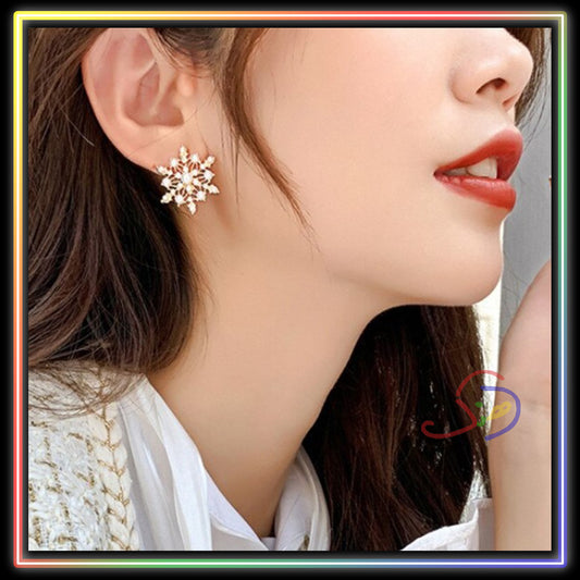 Pearly Snowflake Earrings