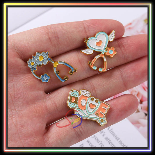 Floral Medical Brooch Pin