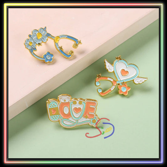 Floral Medical Brooch Pin