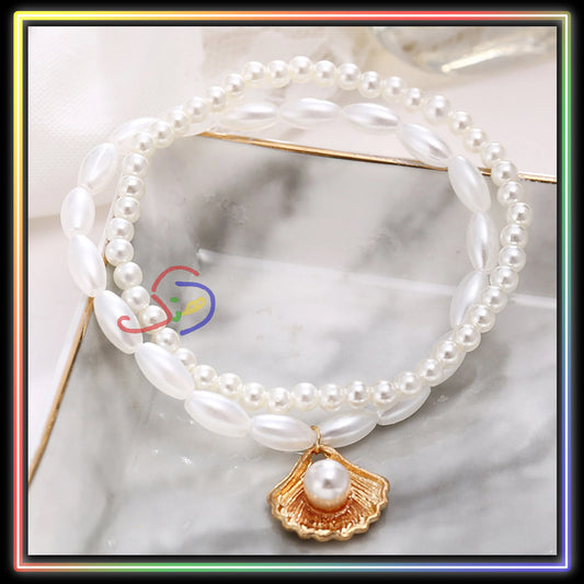 Twin Pearly Anklet