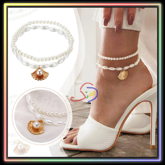 Twin Pearly Anklet